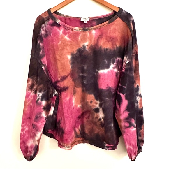 Umgee Tie Dyed Sweatshirt with Puffed Sleeves Size Medium - Picture 1 of 8